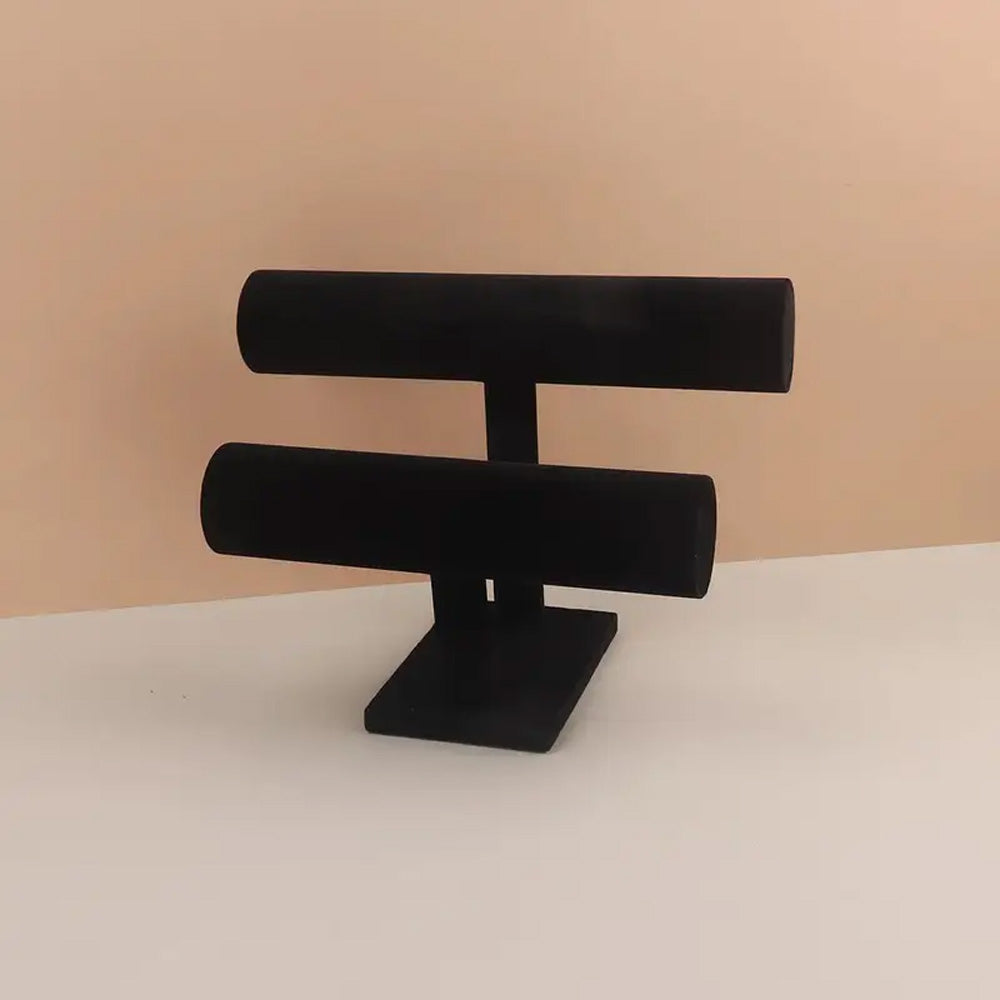 حامل عرض مجوهرات المزدوج على حرفT