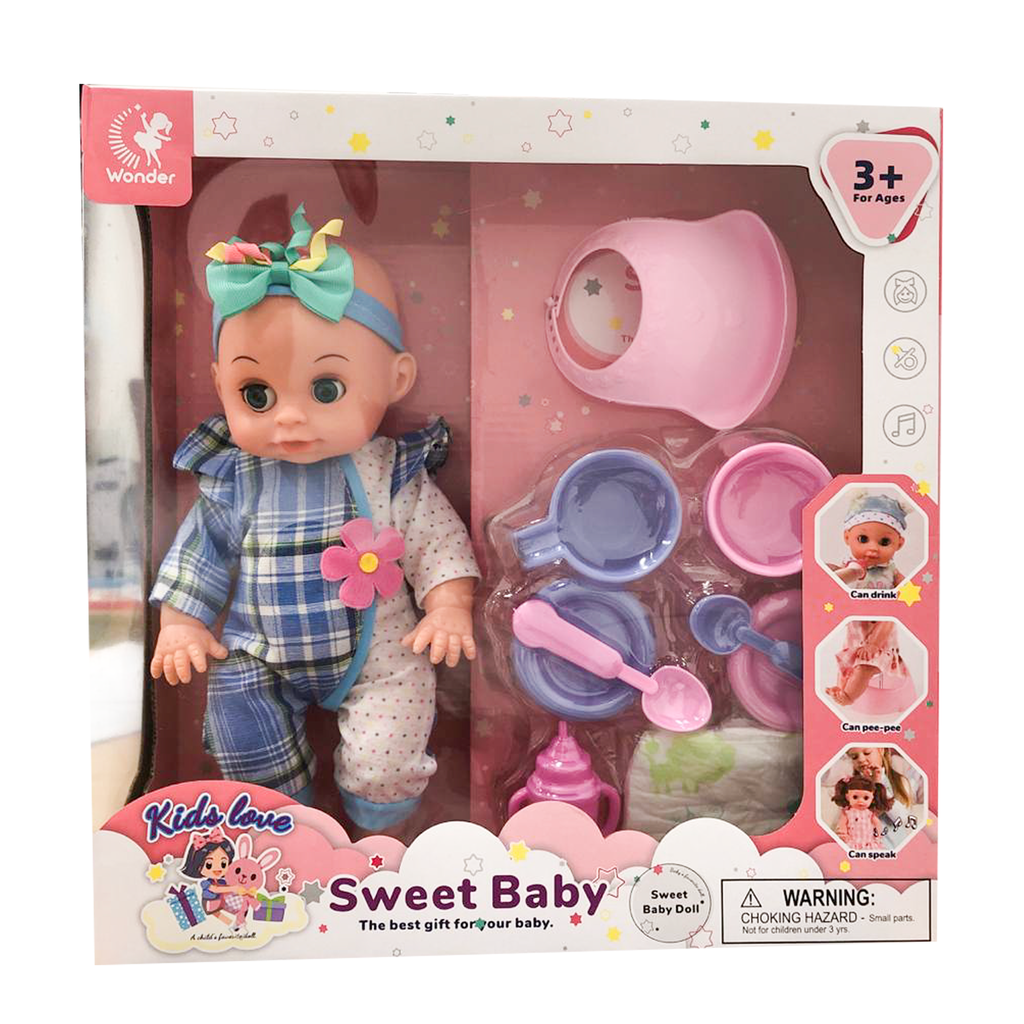 دمية سويت بيبي مع مجموعة إكسسوارات العناية