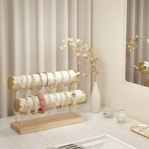 [CY64] حامل زوجي لتنظيم المجوهرات والساعات