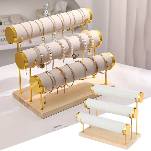 [CY66] حامل مجوهرات من الخشب 3 طبقات