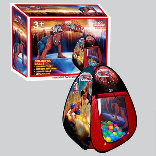 [633-AL58] خيمة لعب للأطفال - سبايدرمان + 50 كرة مجانية