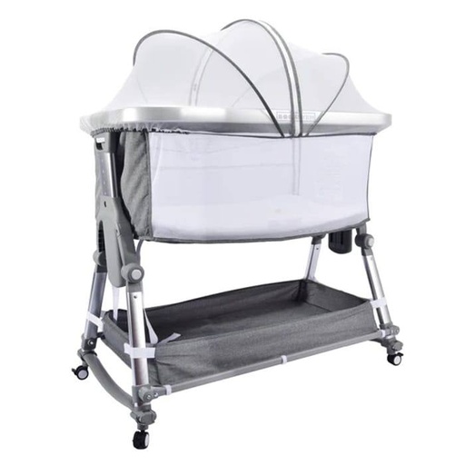 [DV240302-36] سرير بيبي كير بجانبي باللون الرمادي