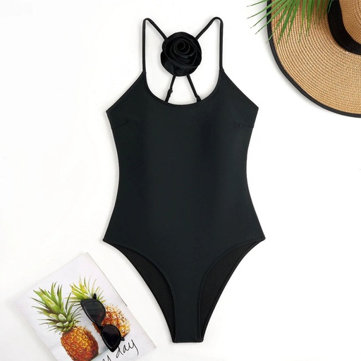 مايوه بكيني قطعة واحدة بتفاصيل وردة