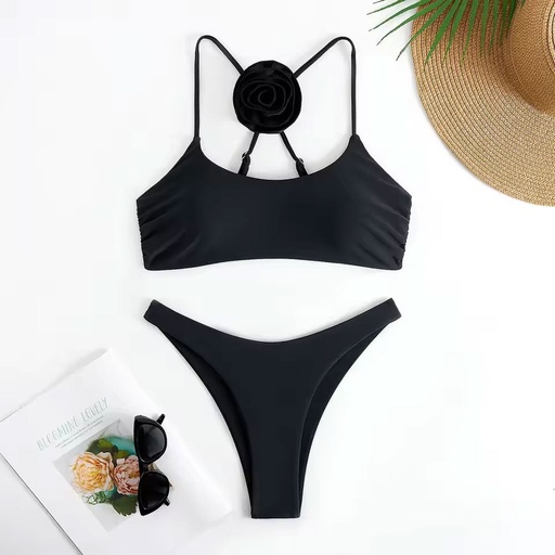 مايوه بيكيني أنيق ومثير مكونة من قطعتين مزينة بالزهور